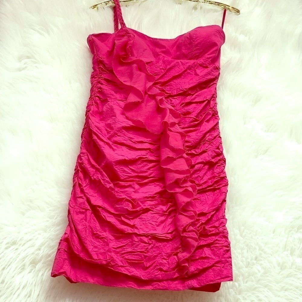 Urban Vibe ruffle crinkle dress with braid strap